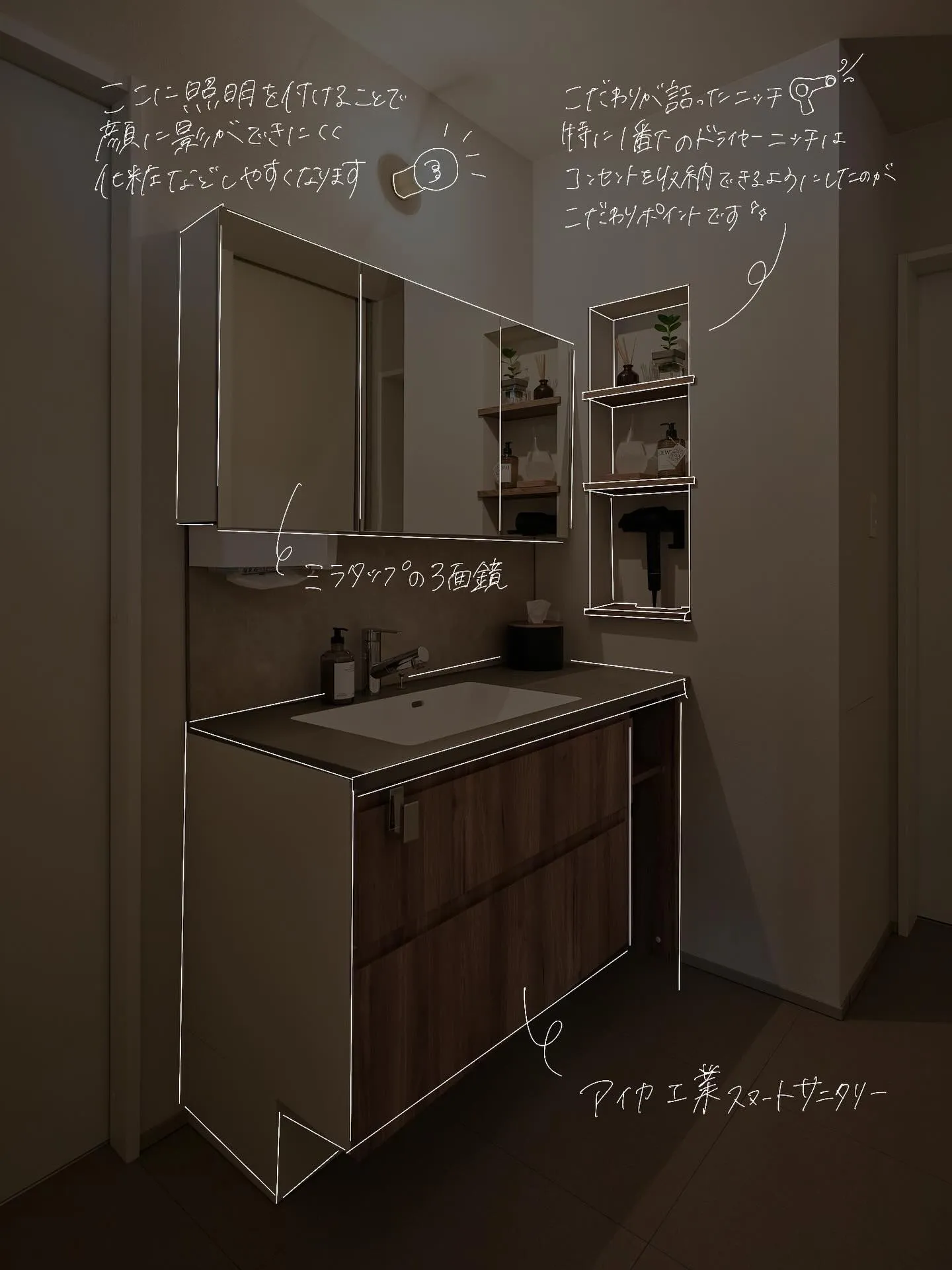 「こだわりの洗面所」